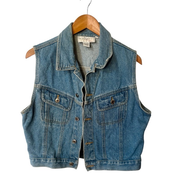 CHAZZZ by Charles Ghailian Vintage 90s Blue Denim Vest - Picture 1 of 5